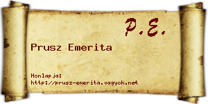 Prusz Emerita névjegykártya